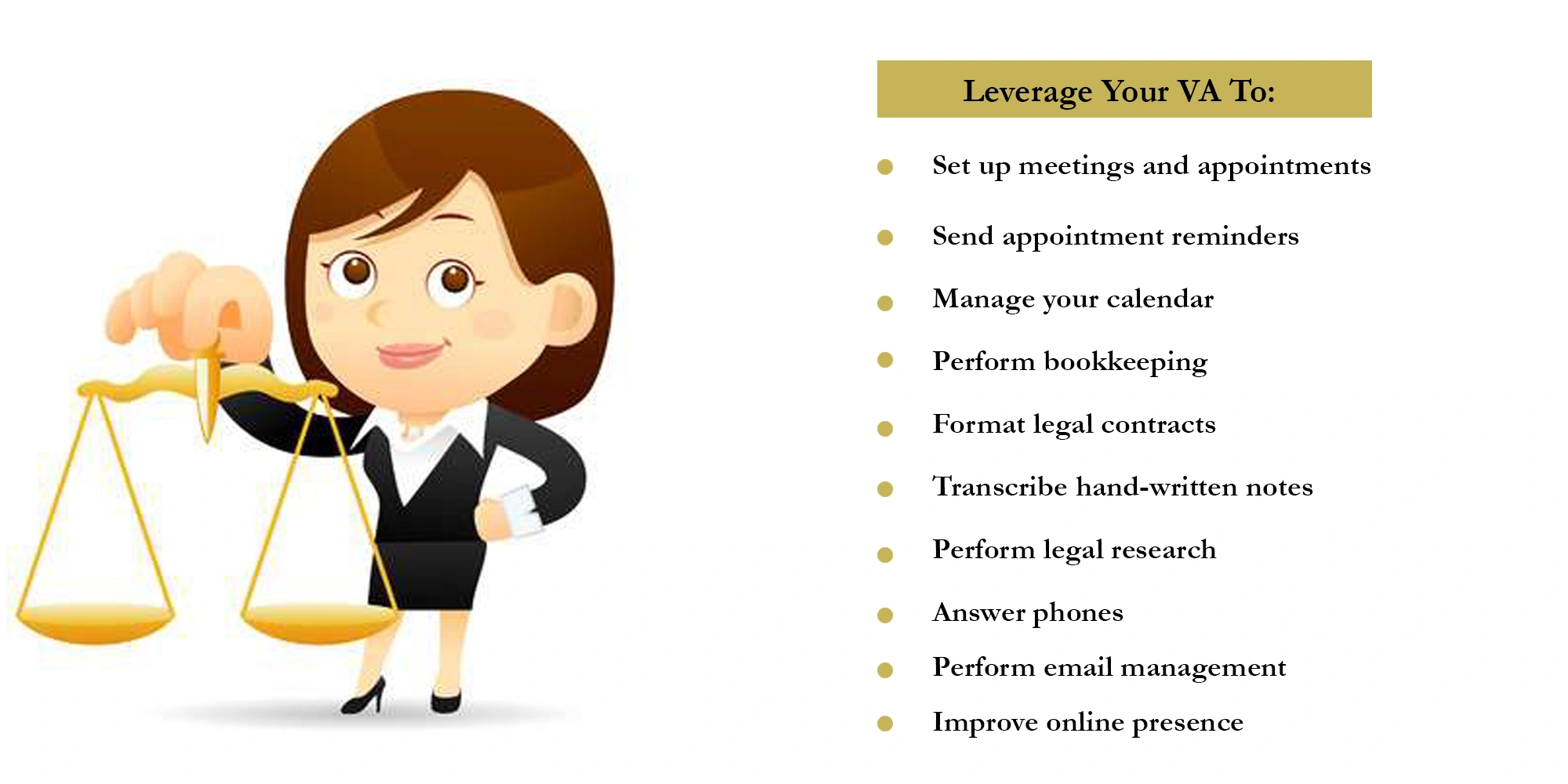 lawyer using virtual assistant for appointments, research, and admin support